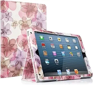 RUBAN Case for iPad 9.7 Inch 2018/2017/iPad Air 2/iPad Air 1- [Corner Protection] - [Scratch-Resistant] Premium PU Leather Folio Smart Stand Cover w/Auto Sleep/Wake, Floral Purple