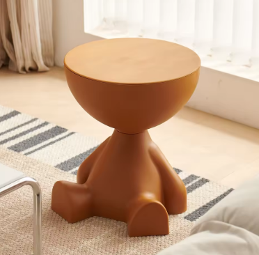 Small flat head coffee table cream style, home living room sofa side table table, round side table