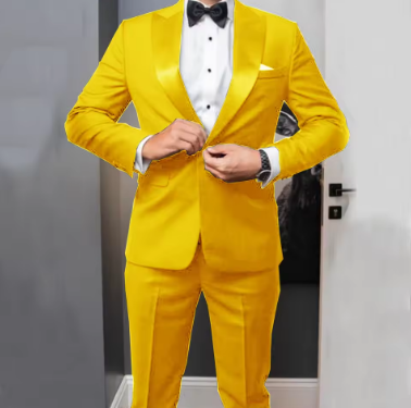 Men's Wedding Suits 1 Button Gun Lapel Customizable Men's Clothing 2-piece Set (top + Pants) Elegant Luxury Social 2023 Modern