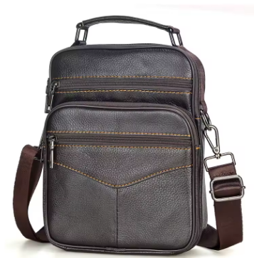 Men's Natural Leather Handbag For Tablet Male Genuine Leather Shoulder Bag Small Men Travel Messenger Crossbody Bags Tote