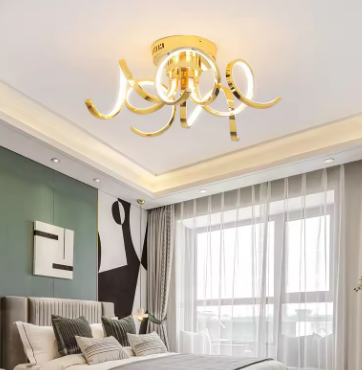 Modern Led ceiling lights For Living Room Bedroom Dining Room Ceiling Mounted LED ceiling lamp Chrome/Gold Finished AC90-260V