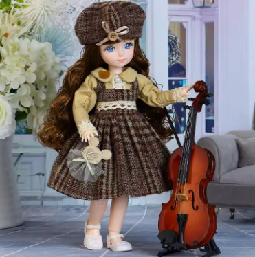 BJD Doll and Clothes Multiple Removable Joints 30cm 1/6 3D Eyes Doll Girl Dress Up Birthday Gift Toy