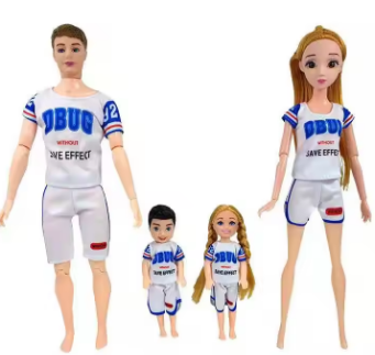 Fashion Wear Kids Toys Doll Clothes Mini Dress Dad Mom Baby Family Outfit Accessories For Barbie Dolls DIY Birthday Gift