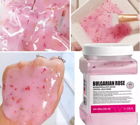 650g Arbutin Rose Jelly Mask Powder DIY Hydrojelly Masks Peel Off Vitamin C Hyaluronic Acid Facial Skin Care 24K Gold Mud Mask